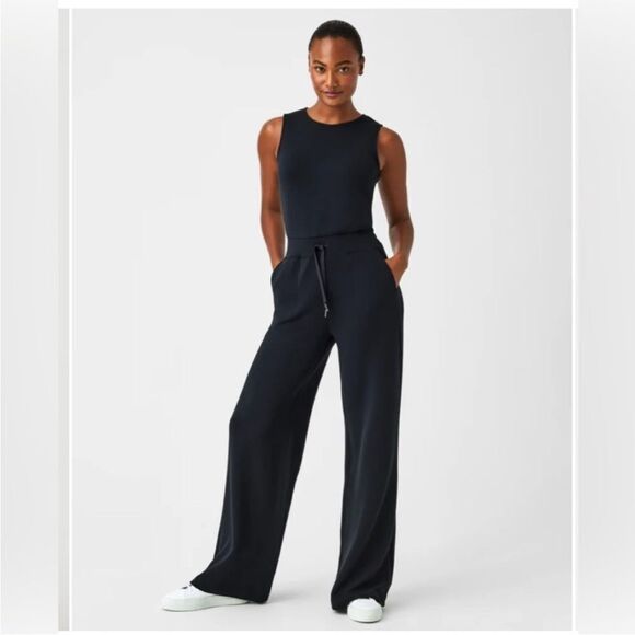 SPANX Women’s AirEssentials Sleeveless Jumpsuit Black Drawstring Size XS NEW